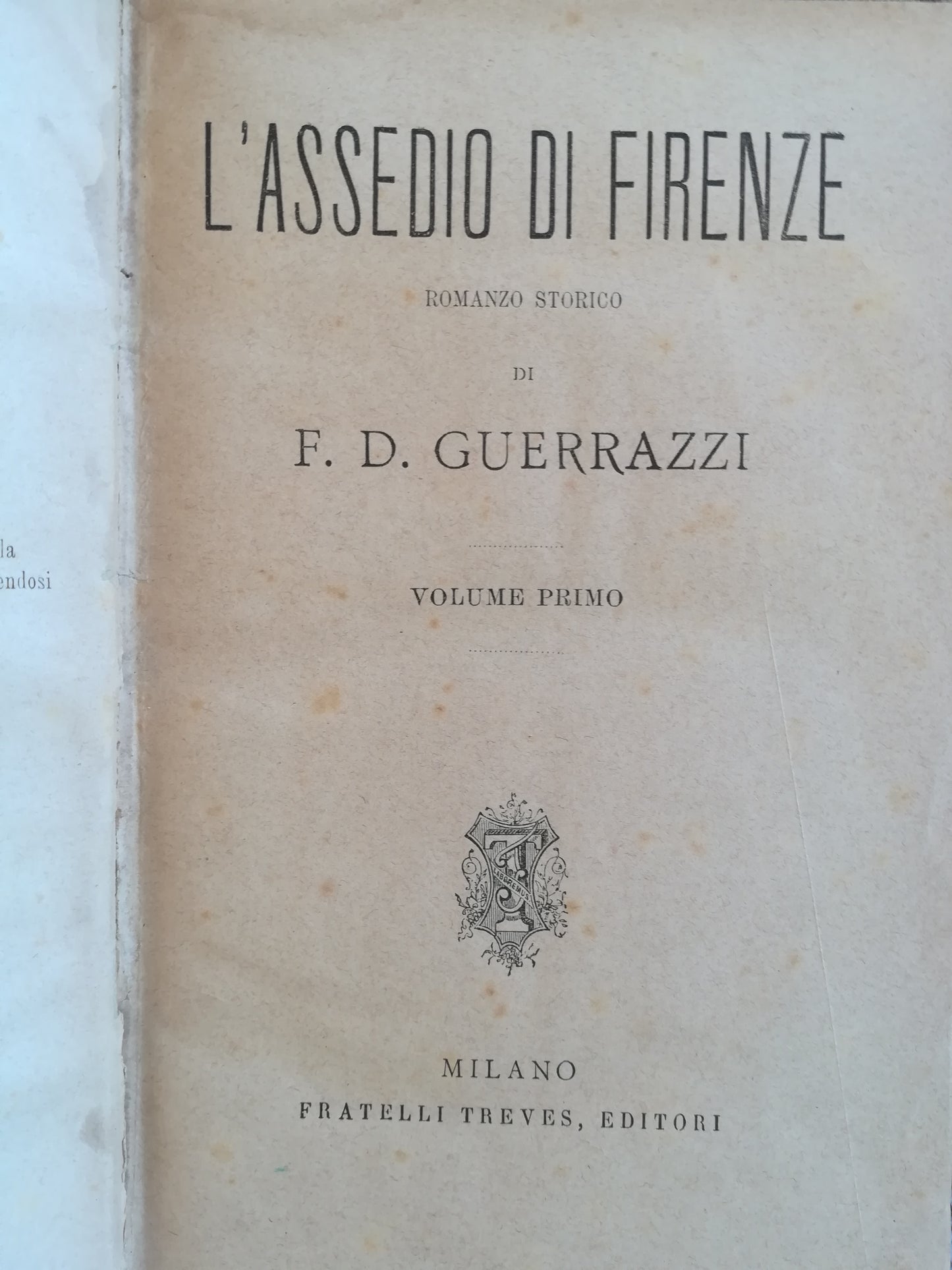 L'assedio di Firenze. Romanzo storico. - copertina