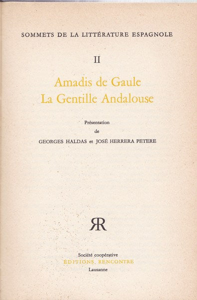 Amadis de Gaule - La gentille Andalouse - copertina