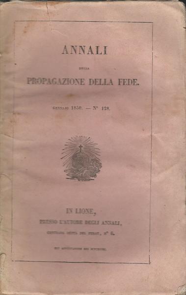 ANNALI DELLA PROPAGAZIONE DELLA FEDE 1850 - copertina