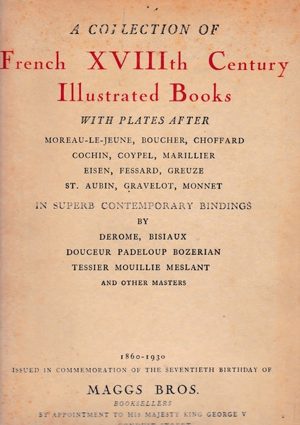 A collection of French XVIIIth Century illustrated Books - copertina