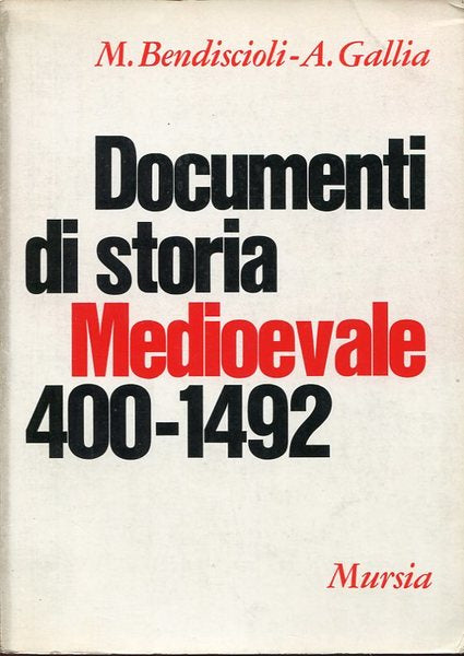 Documenti di storia Medioevale 400-1492 - copertina