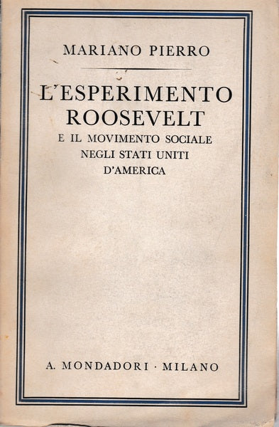 L'esperimento Roosevelt e il movimento sociale negli Stati Uniti d'America - copertina
