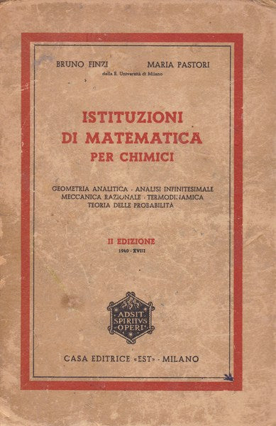Istituzioni di matematica per chimici - copertina