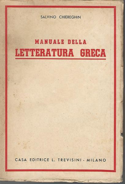 Manuale della letteratura greca - copertina