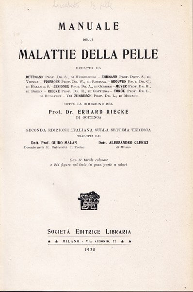 Manuale delle malattie della pelle - copertina