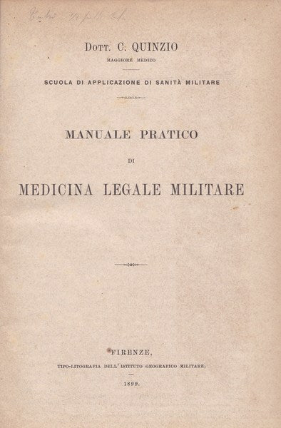 Manuale pratico di medicina legale militare - copertina