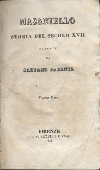 MASANIELLO - STORIA DEL XVII - copertina