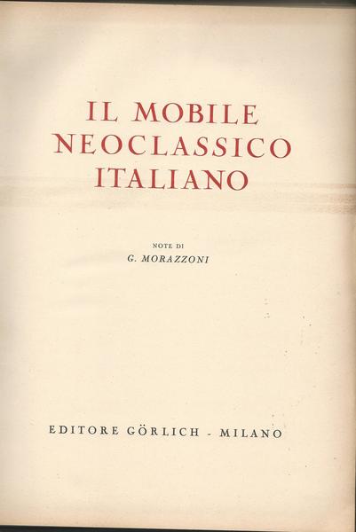 IL MOBILE NEOCLASSICO ITALIANO - copertina