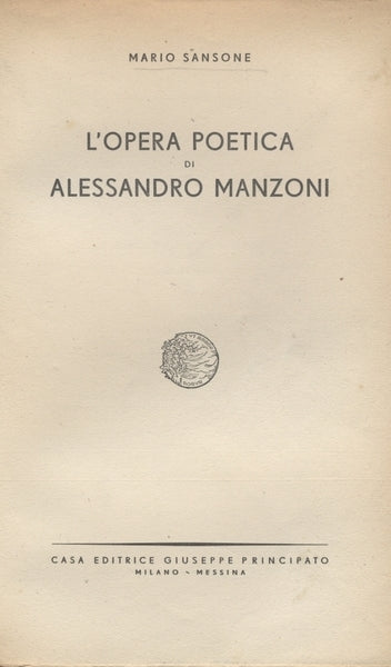 L'OPERA POETICA DI ALESSANDRO MANZONI - copertina