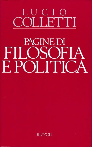Pagine di filosofia e politica (1978-1988) - copertina