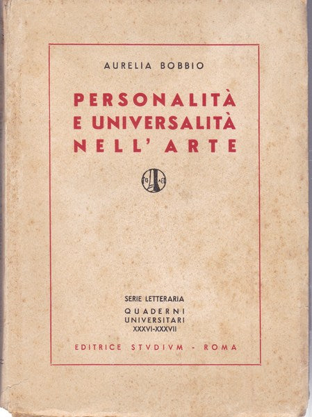 Personalità e universalità nell'arte - copertina