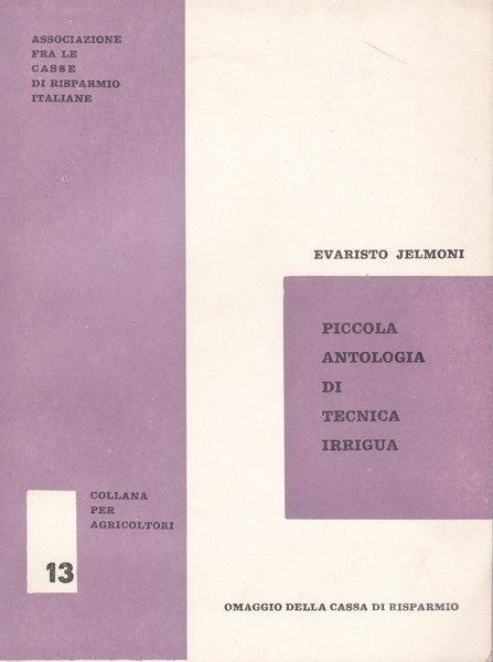 Piccola antologia di tecnica irrigua - copertina