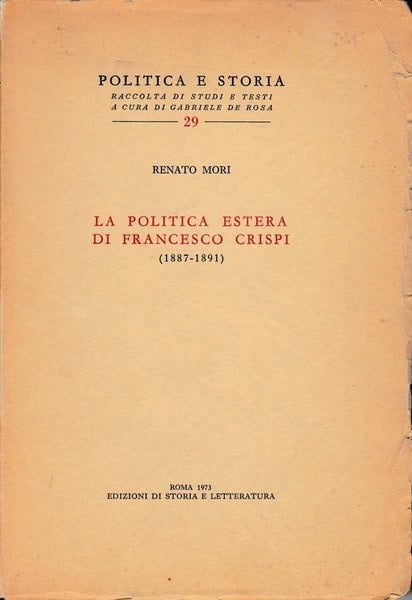 La politica estera di Francesco Crispi (1887 - 1891) - copertina