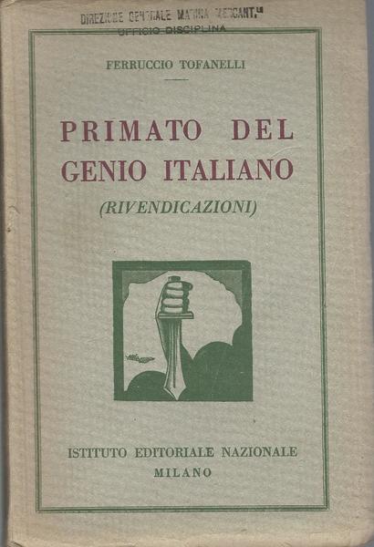 PRIMATO DEL GENIO ITALIANO (rivendicazioni) - copertina
