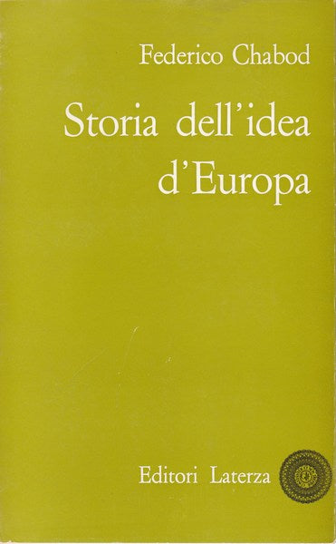 Storia dell'idea d'Europa - copertina