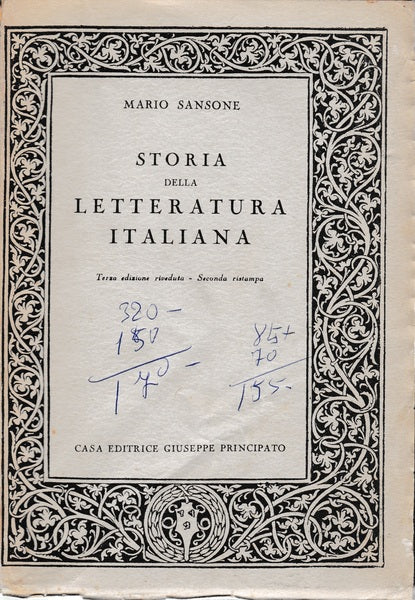 Storia della letteratura italiana - copertina