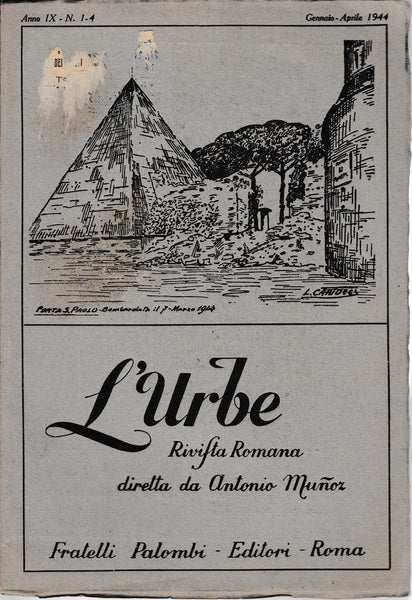 L'urbe. Rivista Romana. Anno IX - N° 1-4 Genn. Apr. 1944 - copertina