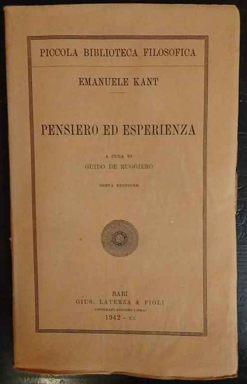 Pensiero ed esperienza