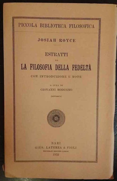 La filosofia della fedeltà 