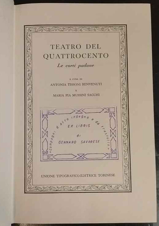 Teatro del quattrocento. Le corti padane