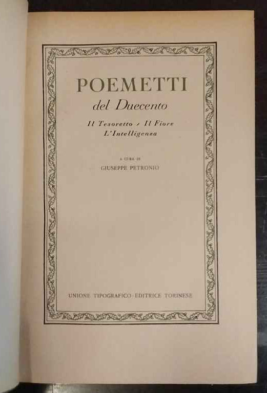 Poemetti del Duecento