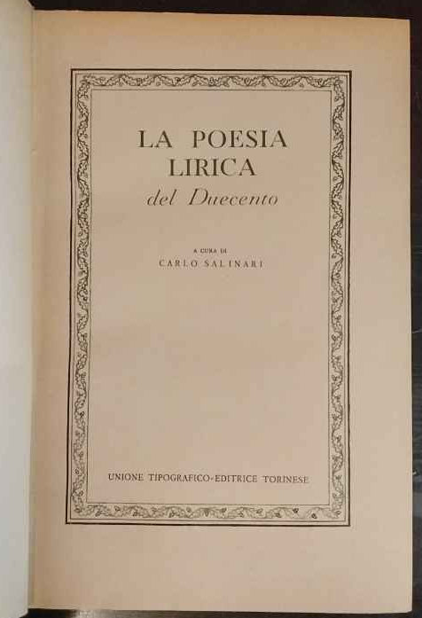 La poesia lirica del Duecento 