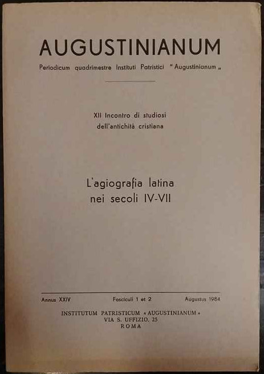 L'agiografia latina nei secoli IV-VII