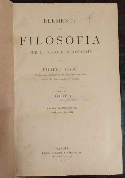 Elementi di filosofia per le scuole secondarie. Vol. 1