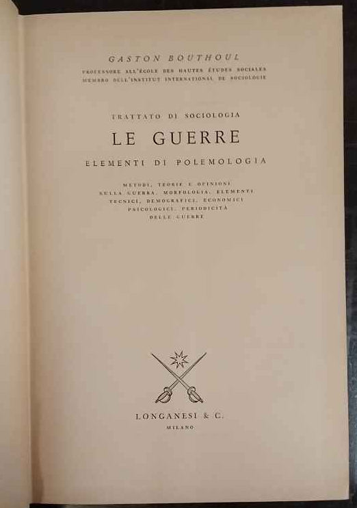 Trattato di sociologia. Le guerre 
