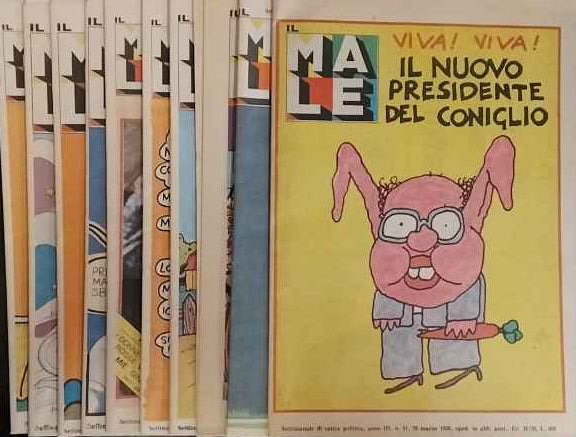  Il male. Settimanale di satira politica. Anno III. 10 Volumi