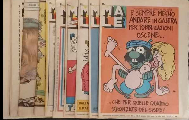 Il male. Settimanale di satira politica. Anno III. 10 Volumi