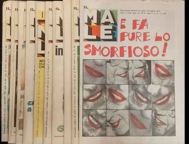 Il male. Settimanale di satira politica. Anno I. 10 Volumi