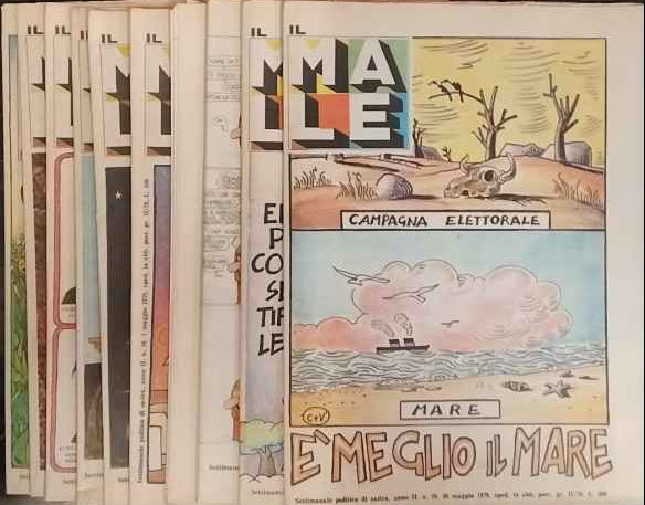 Il male. Settimanale di satira politica. Anno II. 10 Volumi