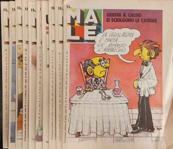 Il male. Settimanale di satira politica. Anno II. 10 Volumi