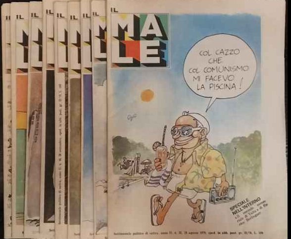 Il male. Settimanale di satira politica. Anno II. 9 Volumi