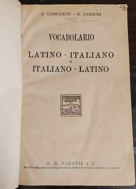 Vocabolario Latino-Italiano, Italiano-Latino