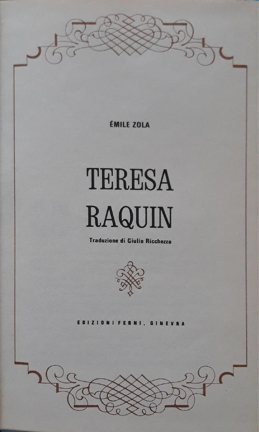 Teresa Raquin - copertina