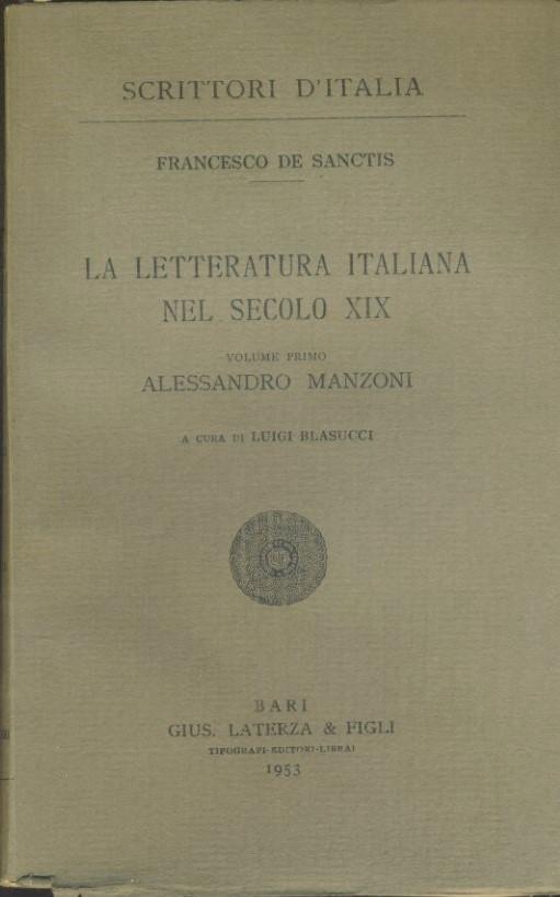 La letteratura italiana nel secolo XIX. Voll. 1-2 - copertina