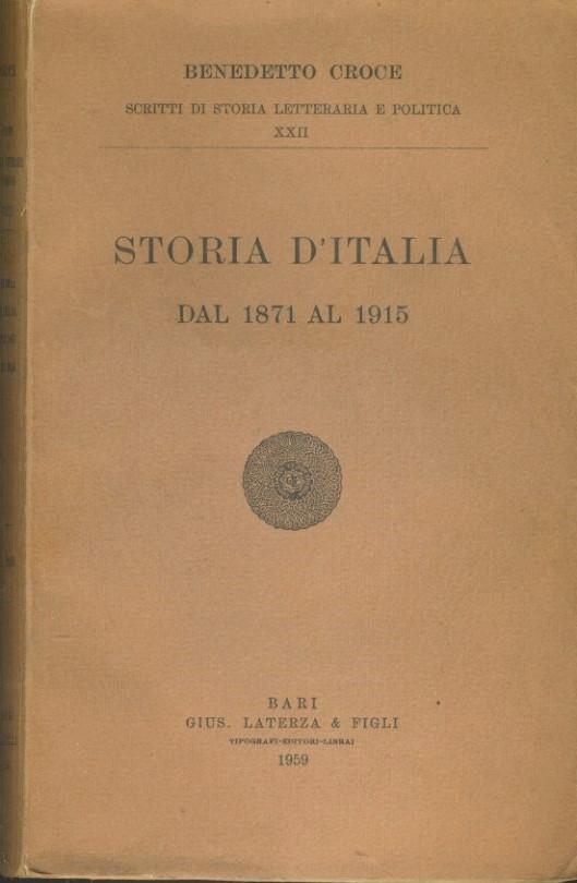 Storia d'Italia dal 1871 al 1915 - copertina