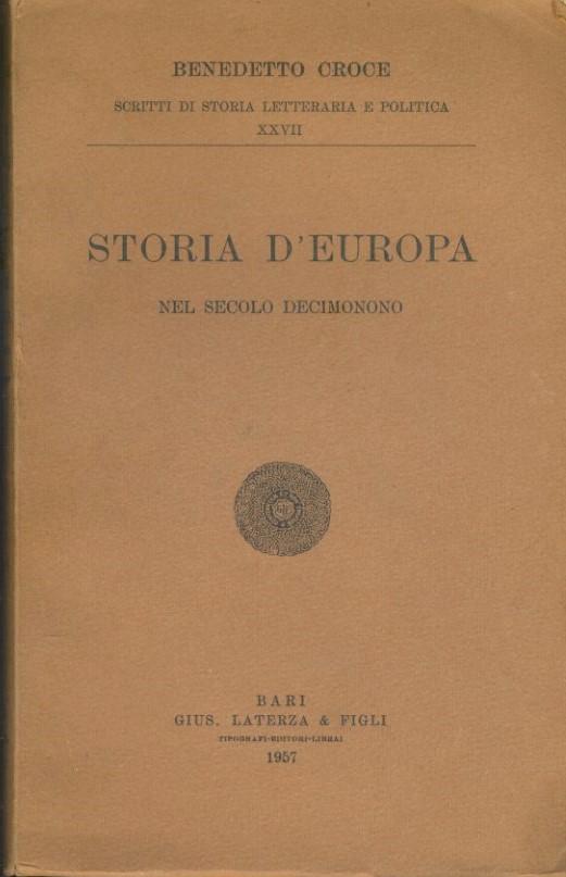 Storia d'Europa nel secolo decimonono - copertina