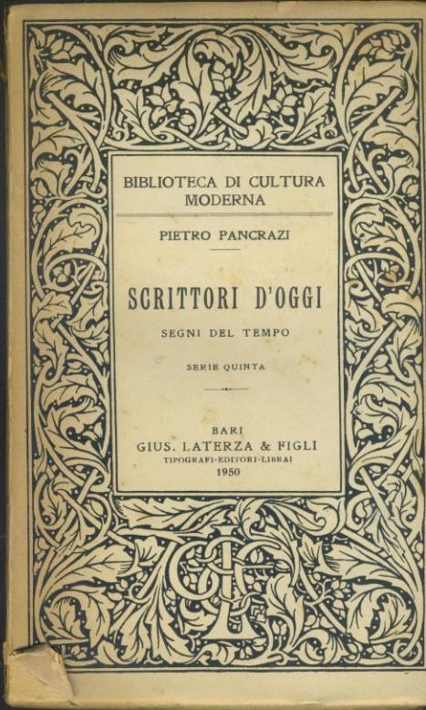 Scrittori d'oggi. Serie quinta - copertina