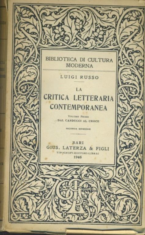 La critica letteraria contemporanea. Voll. 1-2 - copertina