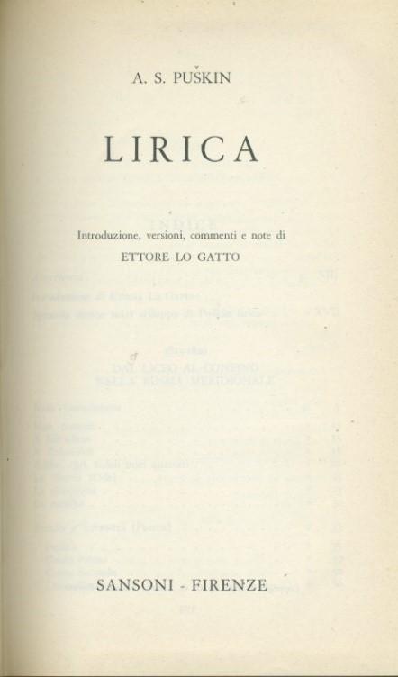 Lirica - copertina