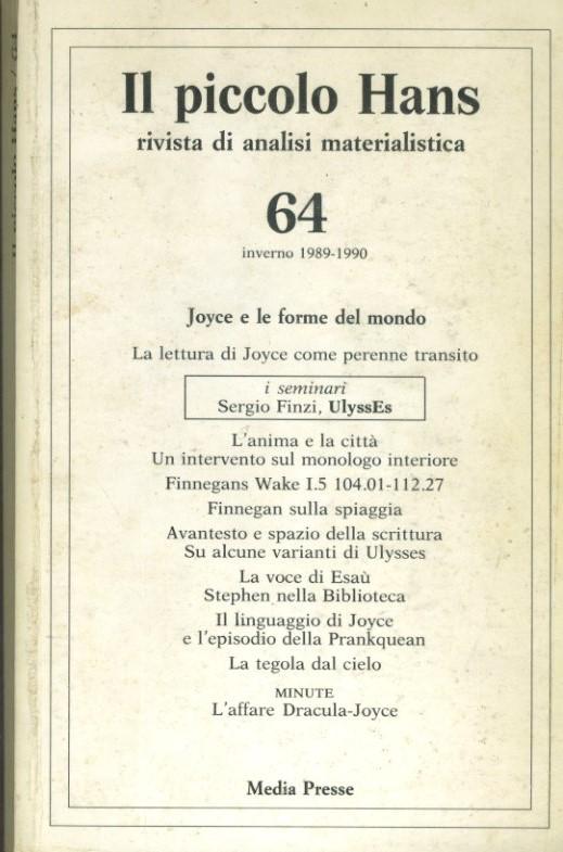 Il piccolo Hans. Rivista di analisi materialistica. N. 64. Inverno 1989-1990 - copertina