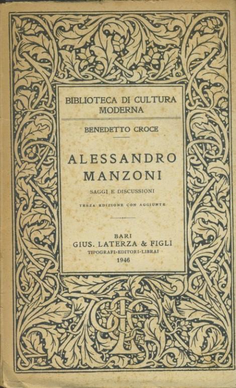 Alessandro Manzoni. Saggi e discussioni - copertina