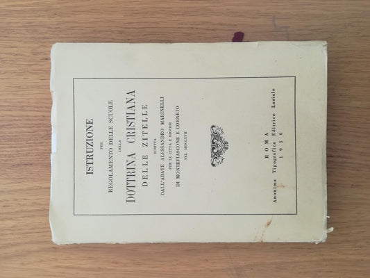 Istruzione per regolamento delle scuole della dottrina cristiana delle zitelle - copertina