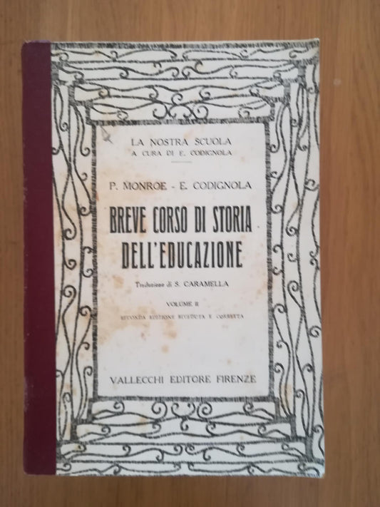 Breve corso di storia dell'educazione Vol.II - copertina