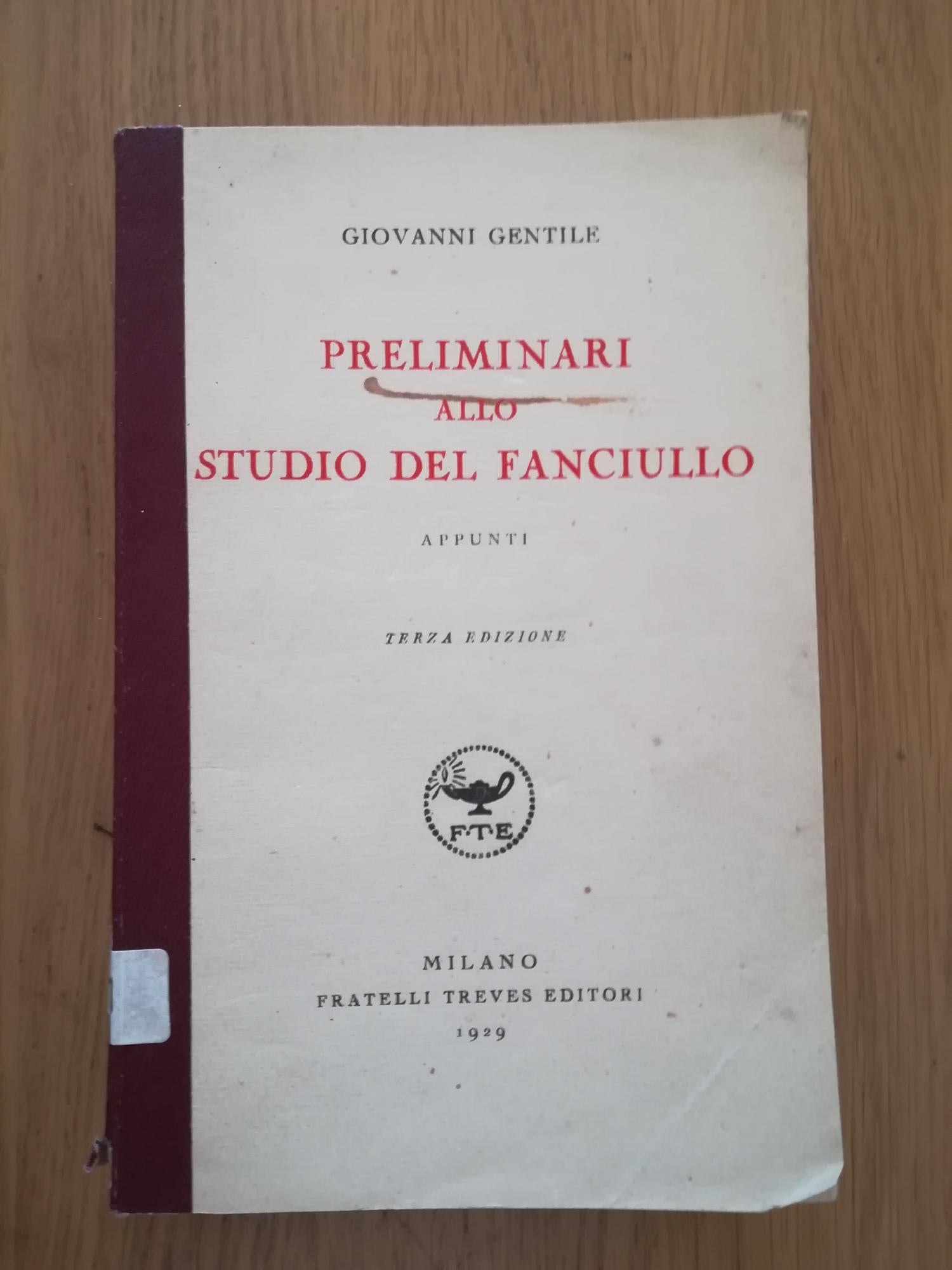 Preliminari allo studio del fanciullo - copertina