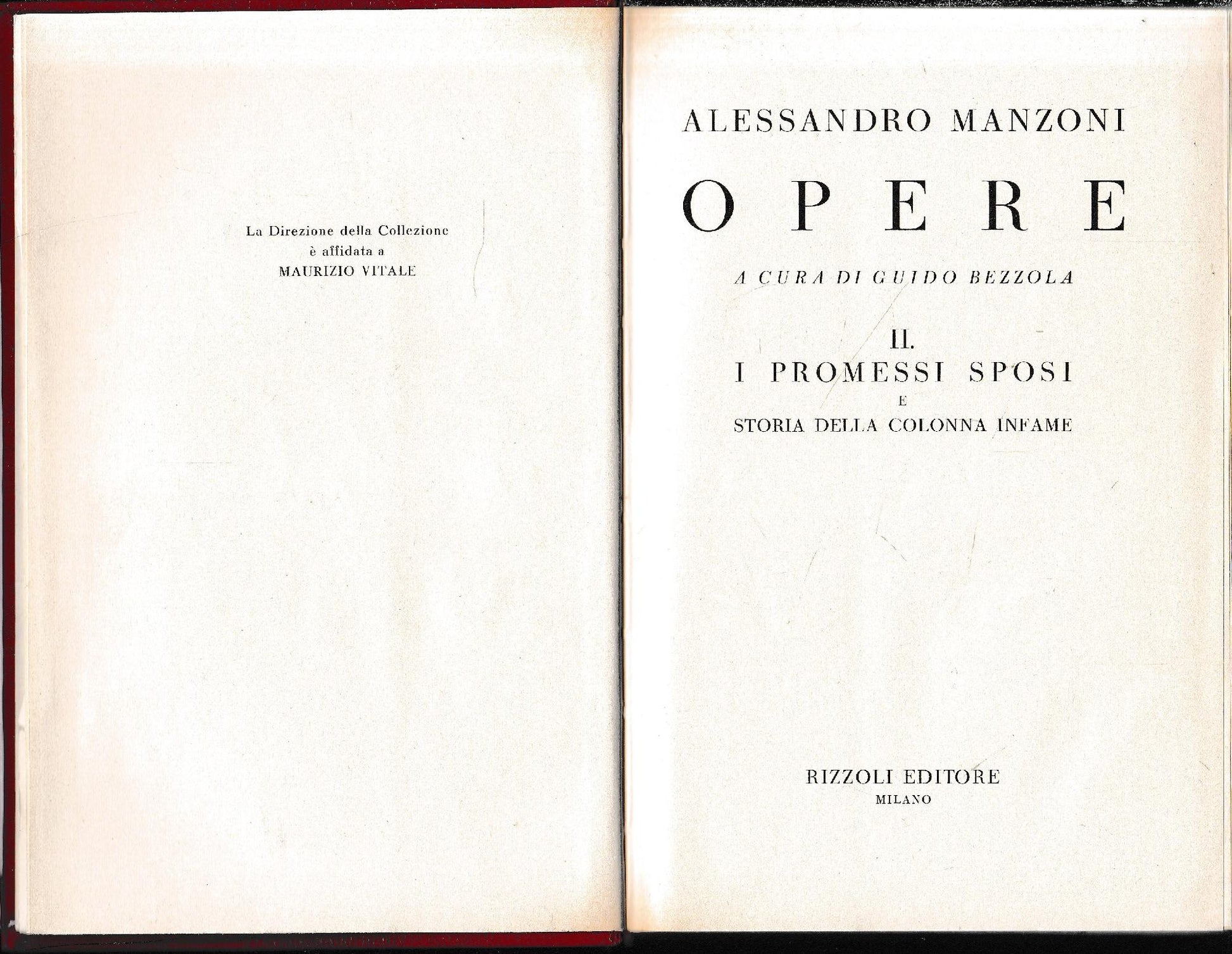 Alessandro Manzoni Opere. II - I promessi sposi, un volume - copertina