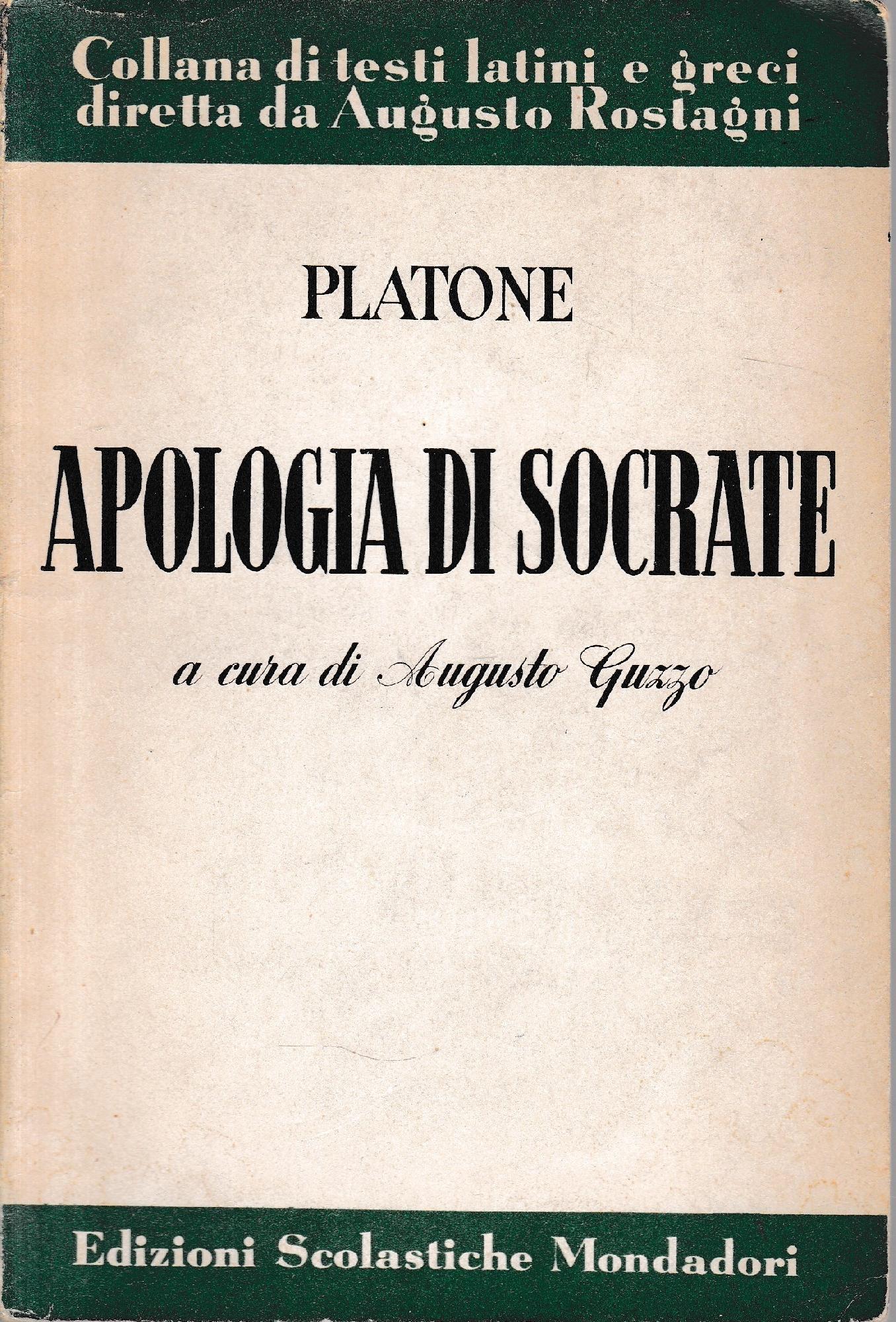 Apologia di Socrate. Testo Italiano e Greco. - copertina